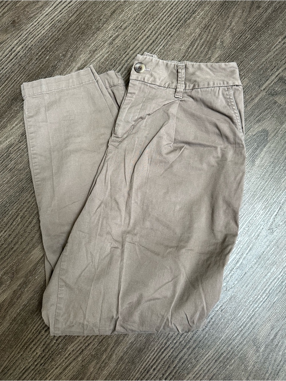 A New Day Pleated Ankle Pants Button Fly Women’s Sz M Taupe/Gray
